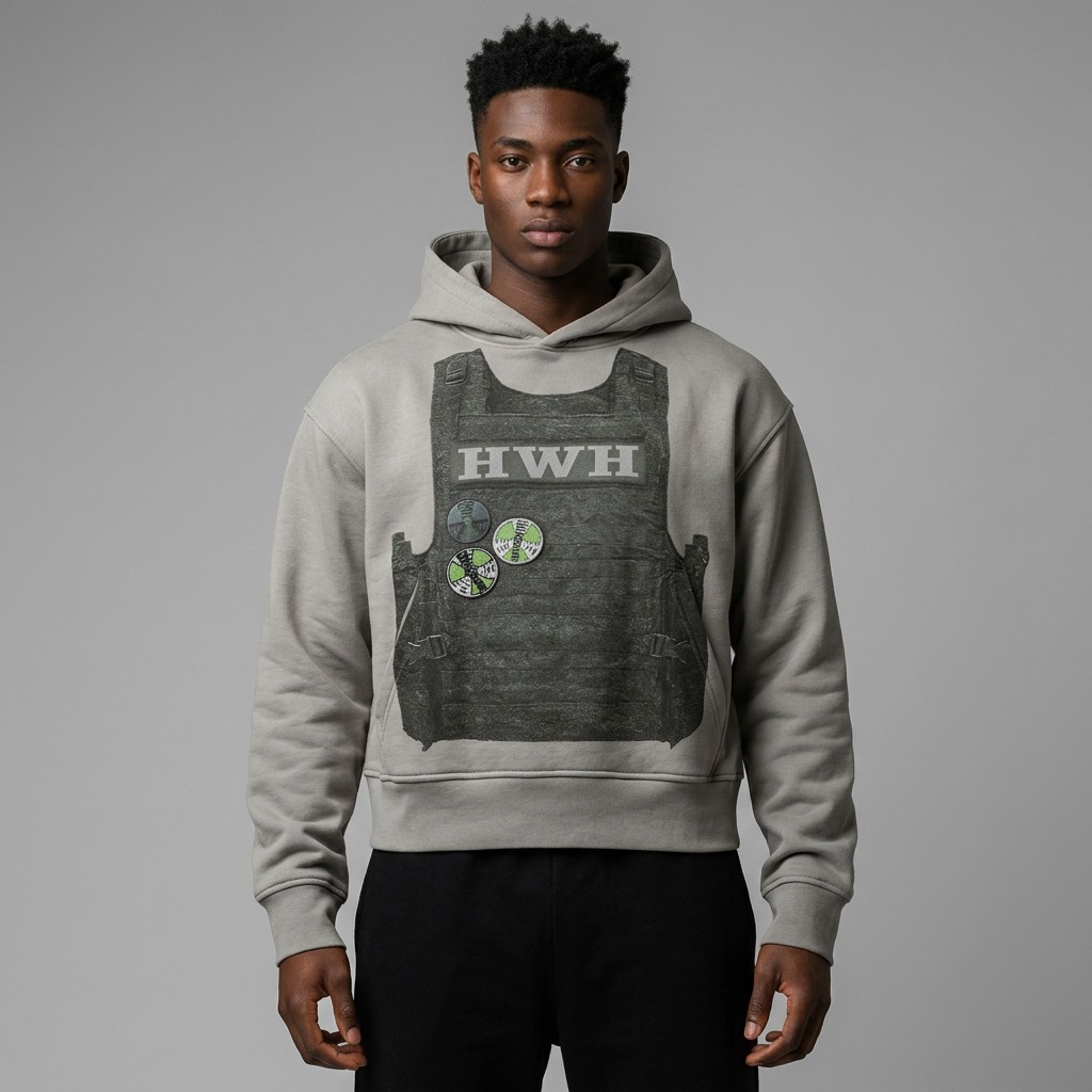 Front view of custom DTG printed hoodie