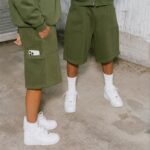 Custom oversized bermuda shorts green