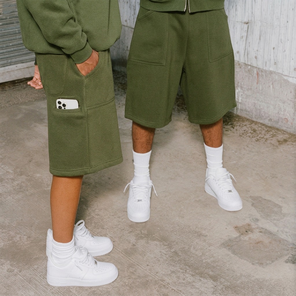 Custom oversized bermuda shorts green