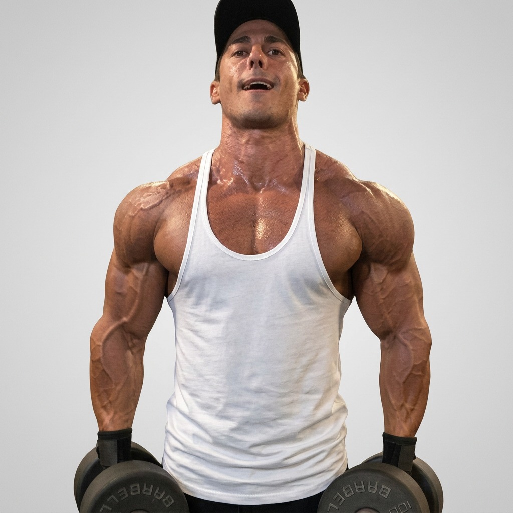 White gym tank top front view