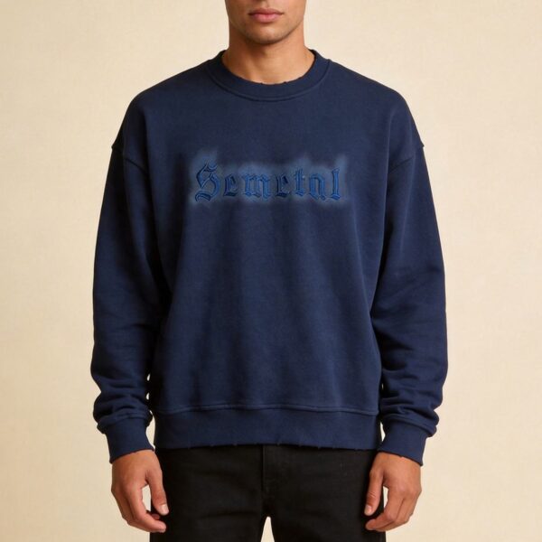 Custom oversized embroidery crewneck sweatshirt