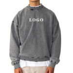 Custom acid wash crewneck sweatshirt