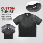 Custom oversized acid washed t shirt front view