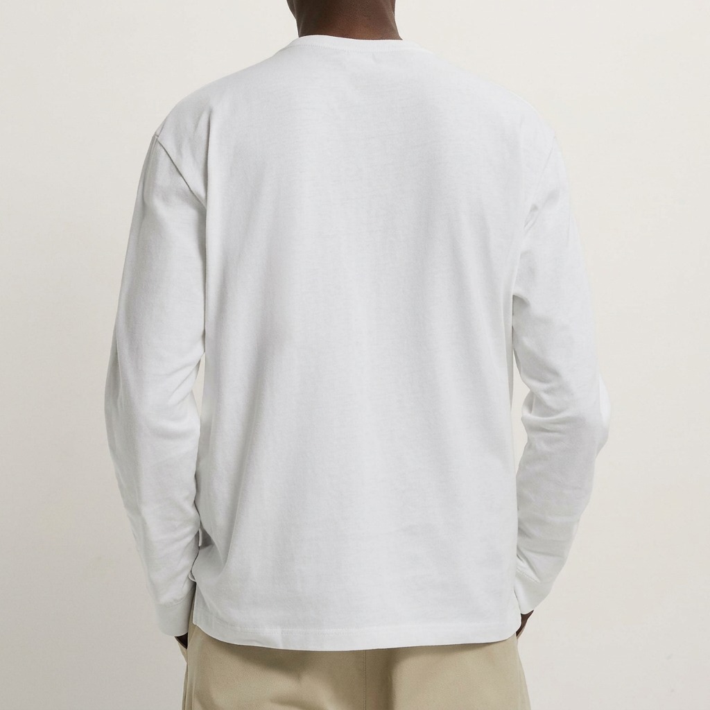 White long sleeve t shirt back view