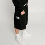 Custom oversized cotton bermuda shorts black