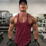 Red bodybuilding tank top