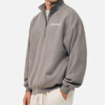 Quarter zip sweatshirt side view