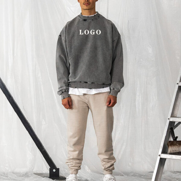 Acid wash sweatshirt side view