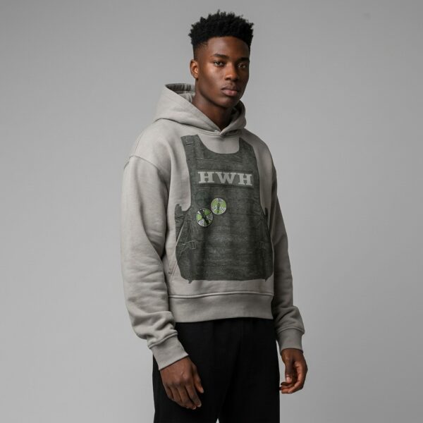 Side view of custom DTG printed hoodie