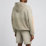 Back view of custom vintage washed hoodie