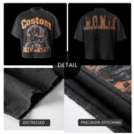 Distressed graphic print detail