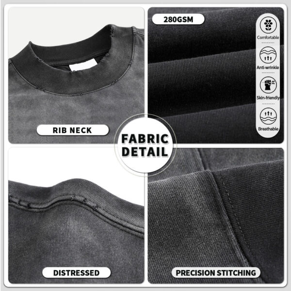 Heavyweight cotton t shirt fabric detail