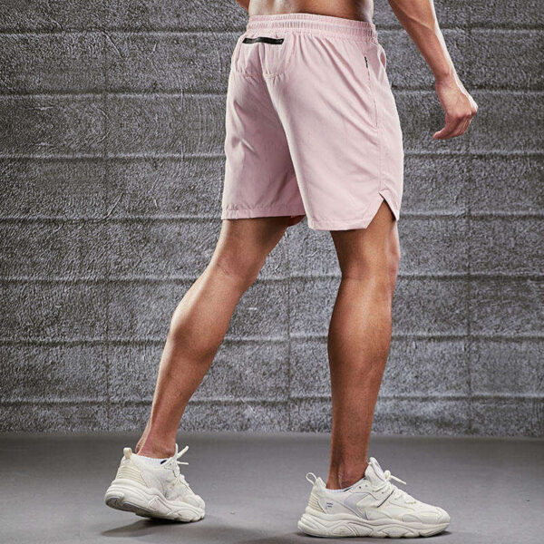 Pink training shorts side view