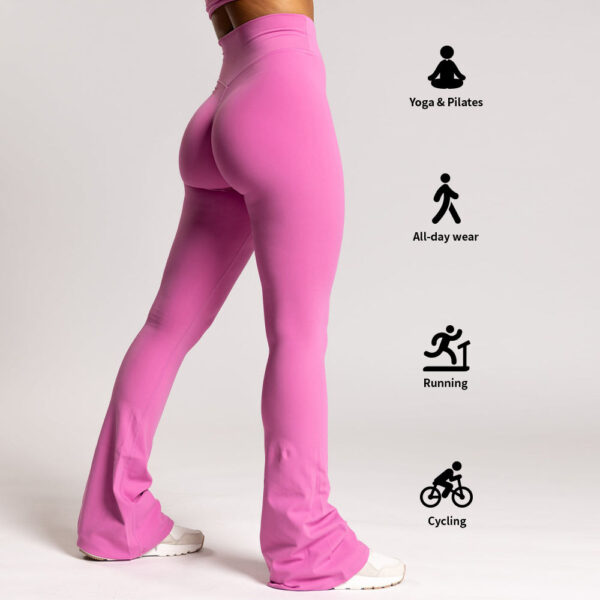 Pink yoga pants side view