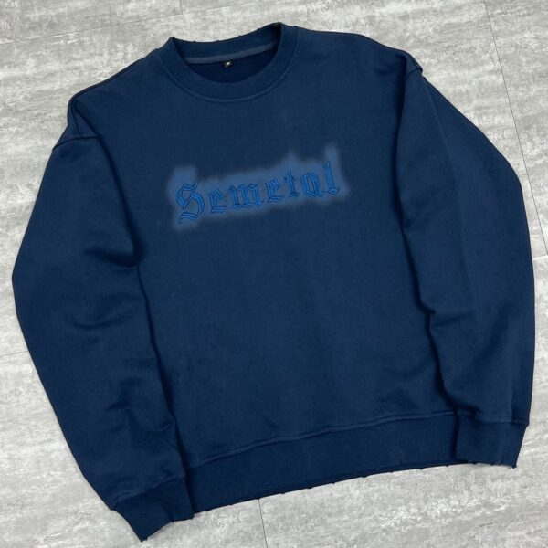 Custom embroidery crewneck sweatshirt flat lay