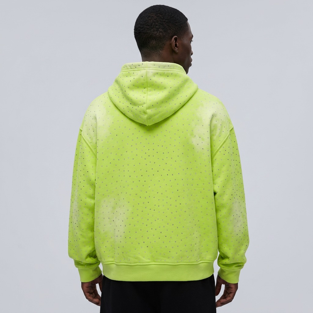 Back view of custom graphic print hoodie