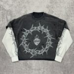 Double layer distressed t shirt front view