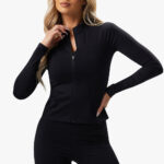 Zip up fitness jacket back view