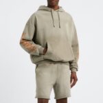 Front view of custom vintage washed hoodie