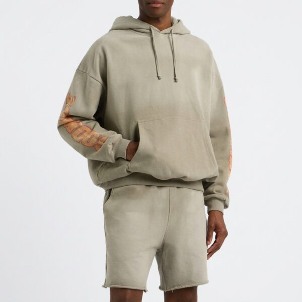 Front view of custom vintage washed hoodie