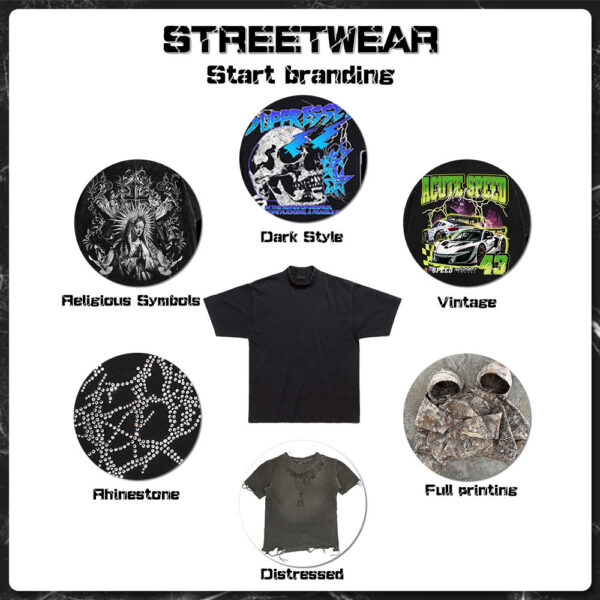 Custom streetwear t shirt branding options