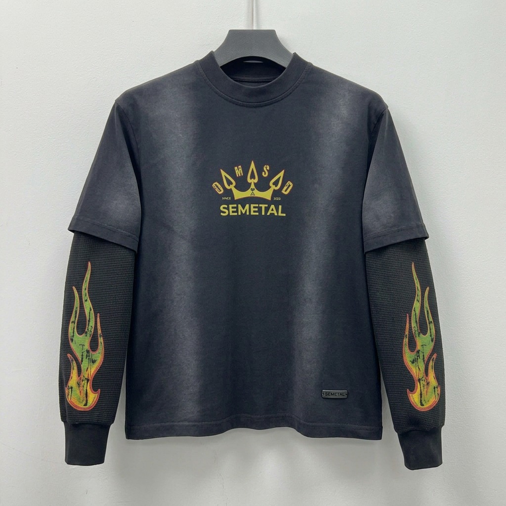 Oversized double layer t shirt front view