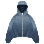 Custom sun faded zip-up hoodie flat lay front view