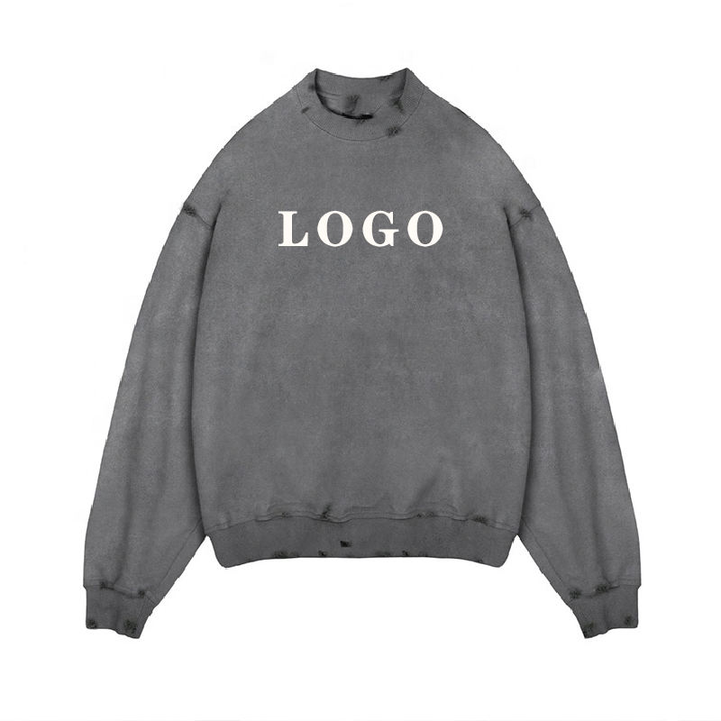 Acid wash crewneck sweatshirt flat lay