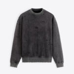 Distressed crewneck sweatshirt front view