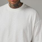 Heavyweight cotton t shirt fabric detail