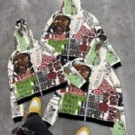 Custom graffiti print hoodie front view