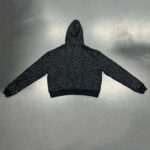 Custom rhinestone zip-up hoodie flat lay front view